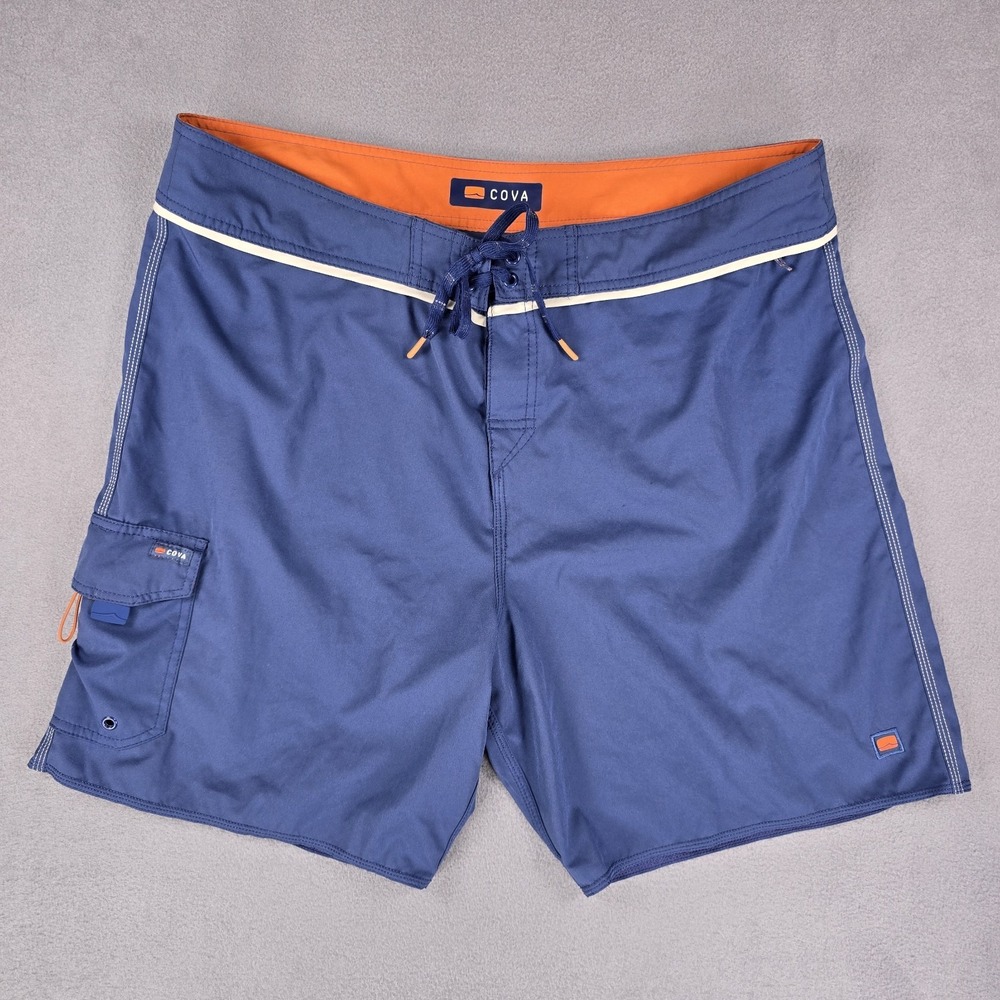 Cova North Swell Boardshorts Men's‎ 38 Blue Cargo Pocket Drawstring Beach Cruise
